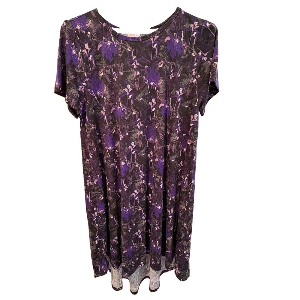 LulaRoe Carly Disney Villains Maleficent Dress Purple Sleeping Beauty 2XL New